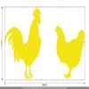CLICKANDPRINT Restroom Sticker Chicken & Rooster, 40 x 23.1 cm, Sulfur Yellow view 2