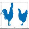 CLICKANDPRINT WC Sticker Chicken & Rooster, 20 x 11.5 cm, Azure Blue view 3