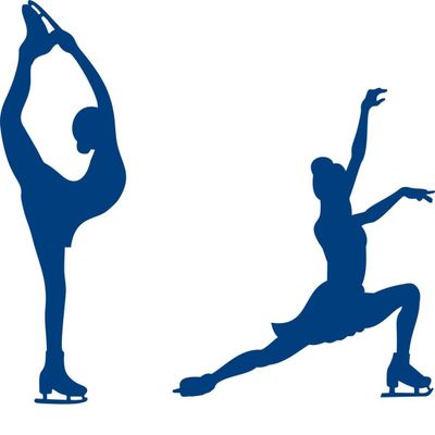 CLICKANDPRINT Figure Skating/Ice Dance Sticker, 100 x 85.8 cm, Reflective Blue