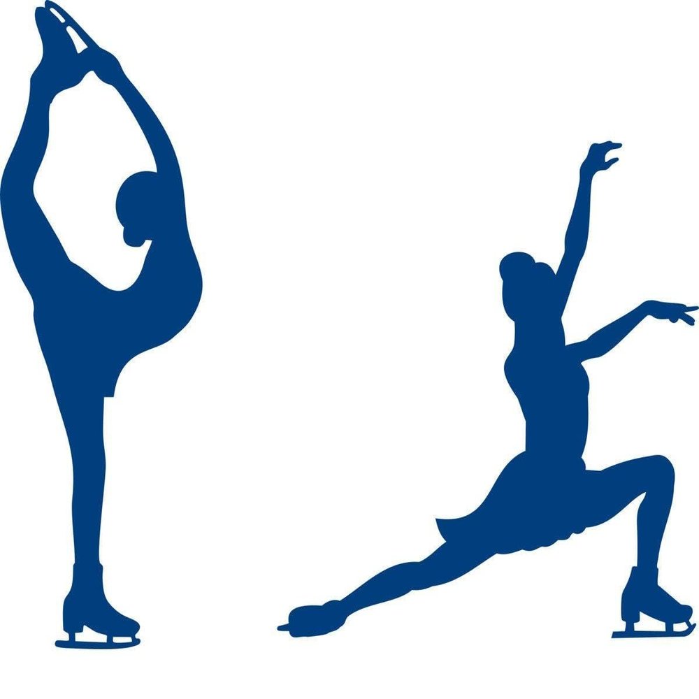 CLICKANDPRINT Figure Skating/Ice Dance Sticker, 100 x 85.8 cm, Reflective Blue