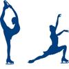 CLICKANDPRINT Figure Skating/Ice Dance Sticker, 100 x 85.8 cm, Reflective Blue view 1