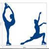 CLICKANDPRINT Figure Skating/Ice Dance Sticker, 100 x 85.8 cm, Reflective Blue view 2
