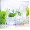 Pixxprint Mojito Glasses with Mint, Colored-Pencil Effect, 80 x 60 cm Stretched Canvas Wall Art, Not a Poster view 1