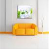 Pixxprint Mojito Glasses with Mint, Colored-Pencil Effect, 80 x 60 cm Stretched Canvas Wall Art, Not a Poster view 2