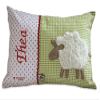 Lucky Mushroom Personalized Name Pillow, Embroidered Baby Pillow, Sheep, Green, 40 x 60 cm view 1