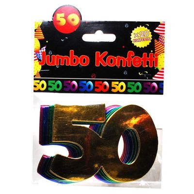 Jumbo Number Confetti “50” Birthday Party Table Decorations