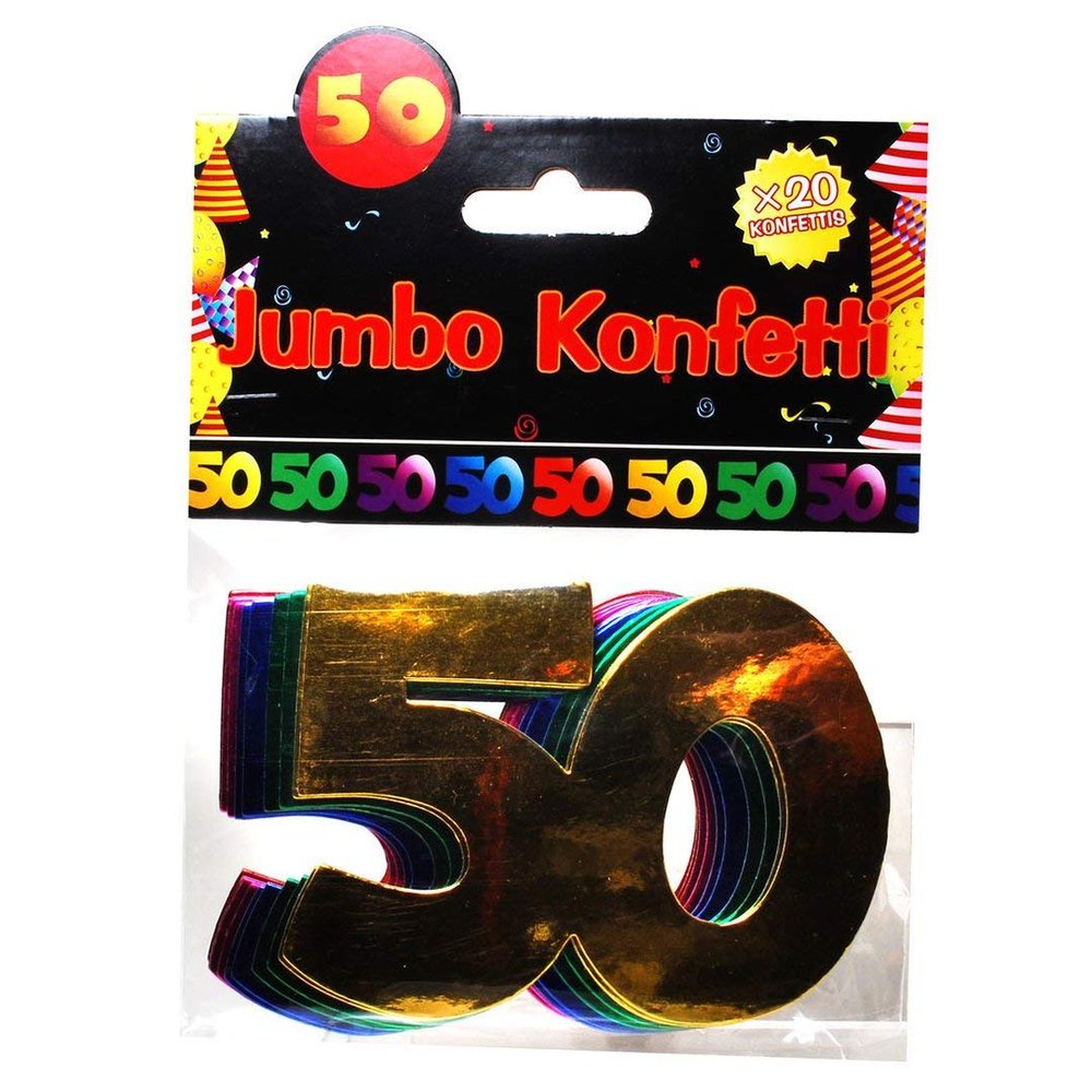 Jumbo Number Confetti “50” Birthday Party Table Decorations