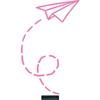 CLICKANDPRINT Paper Airplane Wall Decal, 100 x 58.6 cm, Light Pink view 1