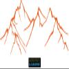 CLICKANDPRINT Mountain Silhouette Wall Sticker, 40 x 10.8 cm, Orange view 1