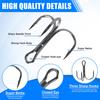 100-Piece Black Carbon Steel Treble Fishing Hooks, Small Round Bend, Size 10 view 2
