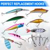 100-Piece Black Carbon Steel Treble Fishing Hooks, Small Round Bend, Size 10 view 4