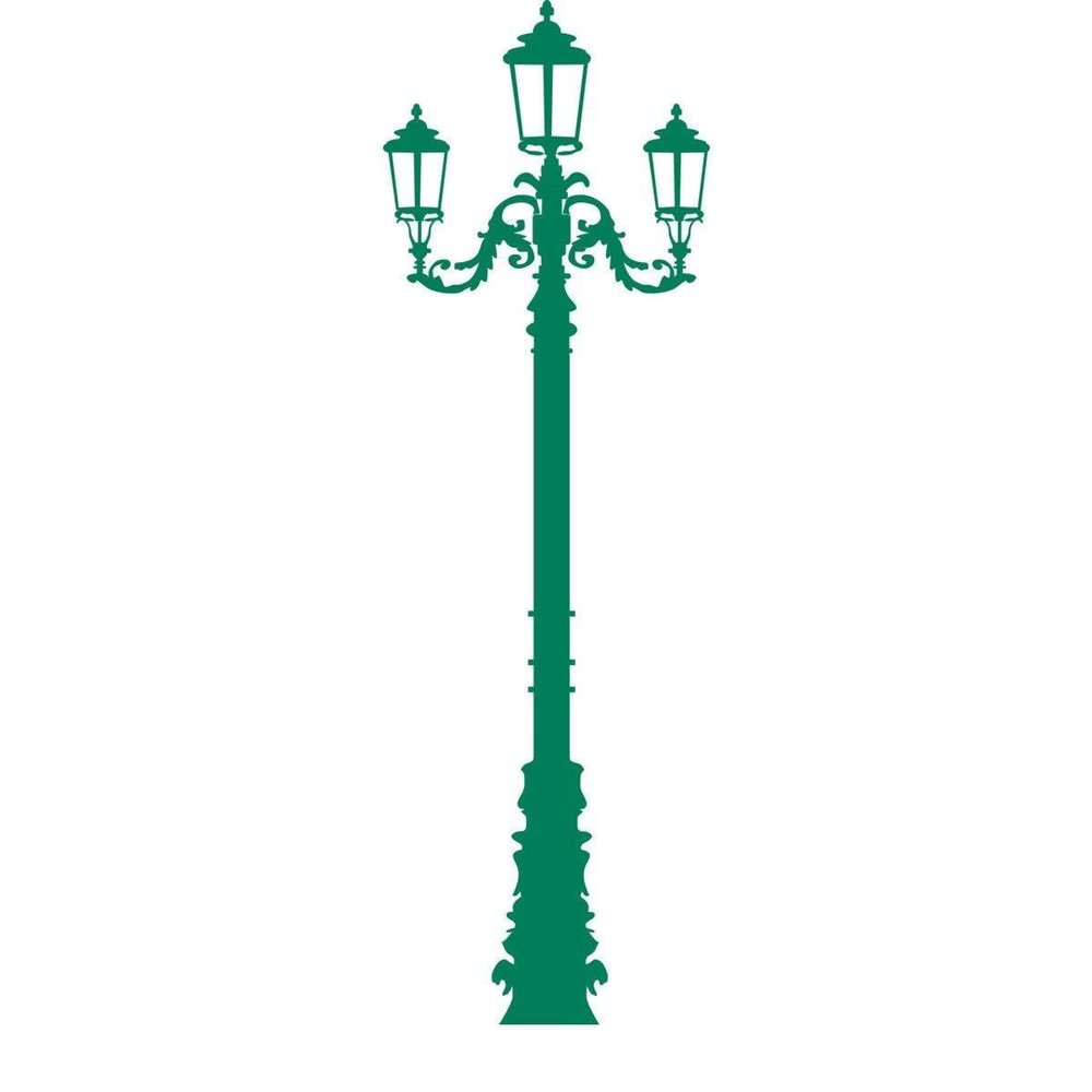 CLICKANDPRINT Lantern Wall Sticker, 190 x 56.9 cm, Green