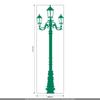 CLICKANDPRINT Lantern Wall Sticker, 190 x 56.9 cm, Green view 3