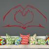 CLICKANDPRINT Wall Decal Hands Forming a Heart, 90 x 37.5 cm, Dark Red view 2
