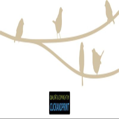 CLICKANDPRINT Bird Wall Decal, 290 x 51.1 cm, Beige