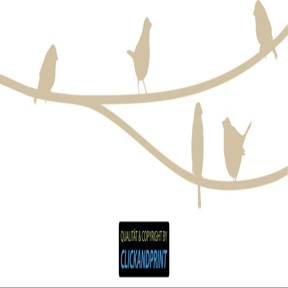 CLICKANDPRINT Bird Wall Decal, 290 x 51.1 cm, Beige