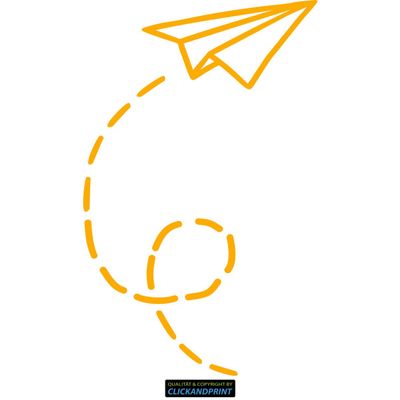 CLICKANDPRINT Paper Airplane Decal, 170 x 99.6 cm, Golden Yellow