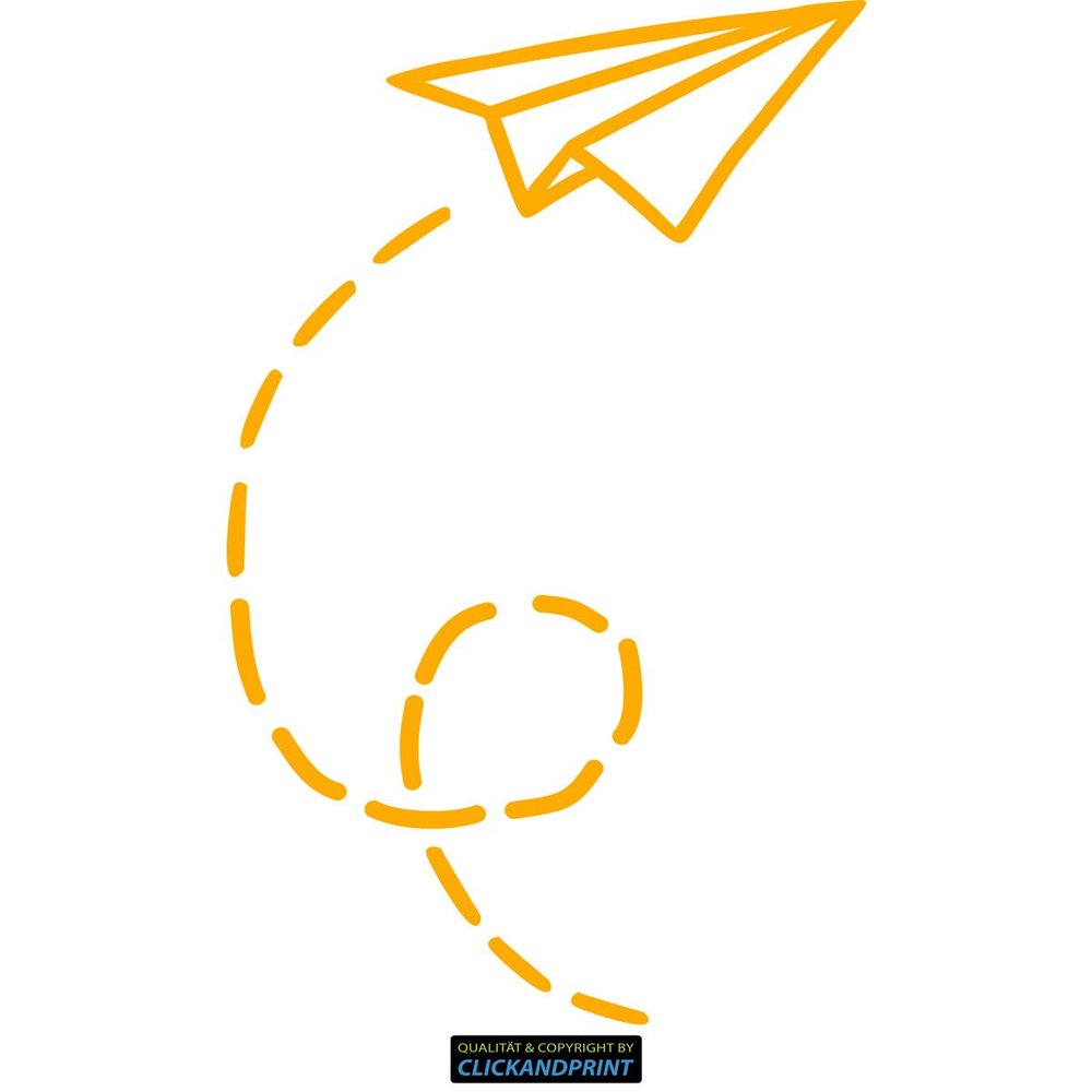 CLICKANDPRINT Paper Airplane Decal, 170 x 99.6 cm, Golden Yellow