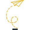 CLICKANDPRINT Paper Airplane Decal, 170 x 99.6 cm, Golden Yellow view 1