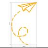 CLICKANDPRINT Paper Airplane Decal, 170 x 99.6 cm, Golden Yellow view 2