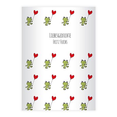 Kartenkaufrausch 8 Personalized Funny Frog A4 School Notebooks, Heart Design, Ruled 21