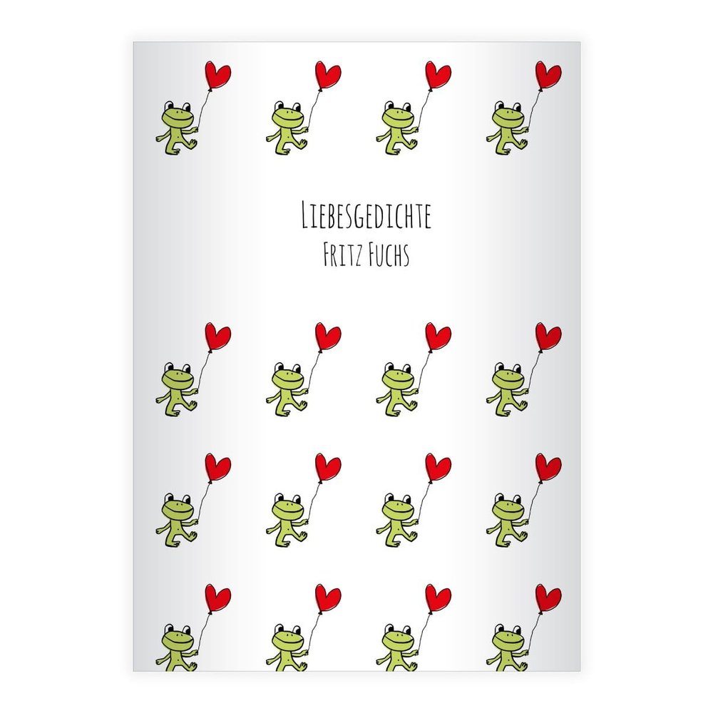 Kartenkaufrausch 8 Personalized Funny Frog A4 School Notebooks, Heart Design, Ruled 21