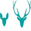 CLICKANDPRINT WC Deer & Stag Sticker, 20 x 10.3 cm, Turquoise view 1