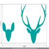 CLICKANDPRINT WC Deer & Stag Sticker, 20 x 10.3 cm, Turquoise view 3