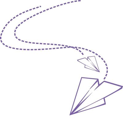 CLICKANDPRINT Paper Airplane II Sticker, 40 x 39.1 cm, Lavender
