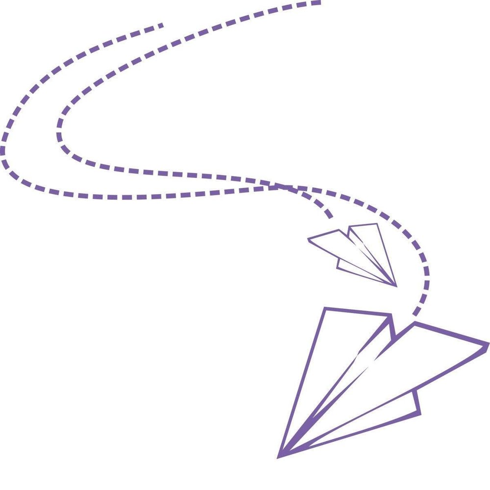 CLICKANDPRINT Paper Airplane II Sticker, 40 x 39.1 cm, Lavender