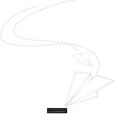 CLICKANDPRINT Paper Airplane II Sticker, 50 x 48.8 cm, Chrome Mirror-Gloss Film