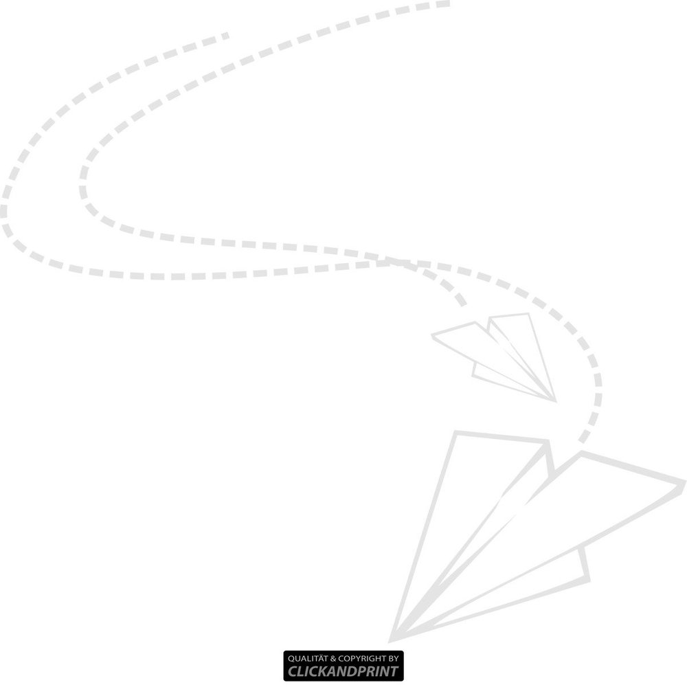 CLICKANDPRINT Paper Airplane II Sticker, 50 x 48.8 cm, Chrome Mirror-Gloss Film