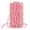 G2PLUS Red and White Cotton Cord, 2 mm x 100 m, Gift-Wrapping and Christmas Craft Twine view 1