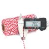 G2PLUS Red and White Cotton Cord, 2 mm x 100 m, Gift-Wrapping and Christmas Craft Twine view 2