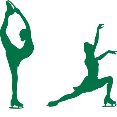 CLICKANDPRINT Figure Skating/Ice Dance Sticker, 30 x 25.7 cm, Reflective Green