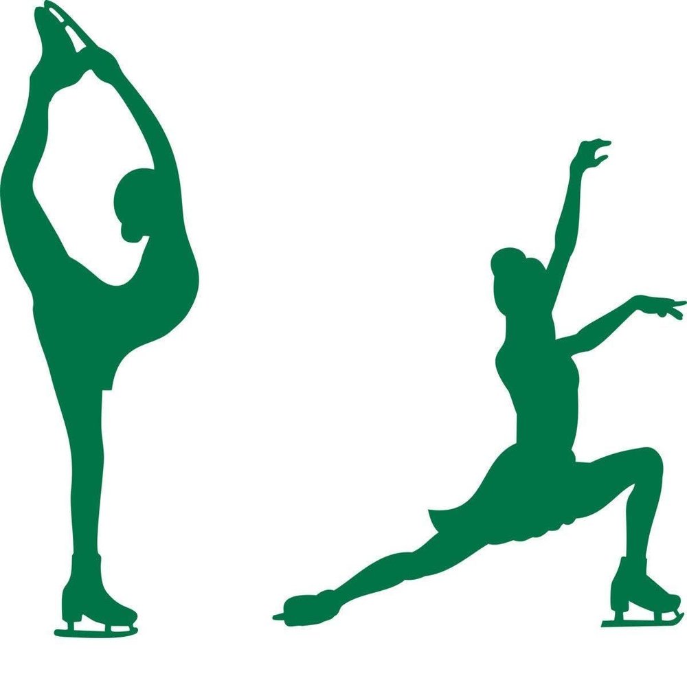 CLICKANDPRINT Figure Skating/Ice Dance Sticker, 30 x 25.7 cm, Reflective Green