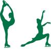 CLICKANDPRINT Figure Skating/Ice Dance Sticker, 30 x 25.7 cm, Reflective Green view 1