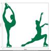 CLICKANDPRINT Figure Skating/Ice Dance Sticker, 30 x 25.7 cm, Reflective Green view 2