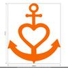 CLICKANDPRINT Heart-Shaped Anchor Sticker, 80 x 68.8 cm, Pastel Orange view 2