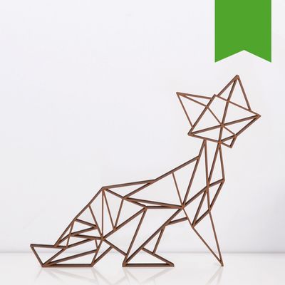 KLEINLAUT 3D Origami Fox, 50 x 41.8 cm (XL), Green