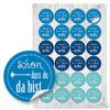 Logbuch-Verlag 24 “Nice That You’re Here” Stickers, Blue/Turquoise/White, 4 cm view 1