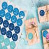 Logbuch-Verlag 24 “Nice That You’re Here” Stickers, Blue/Turquoise/White, 4 cm view 2