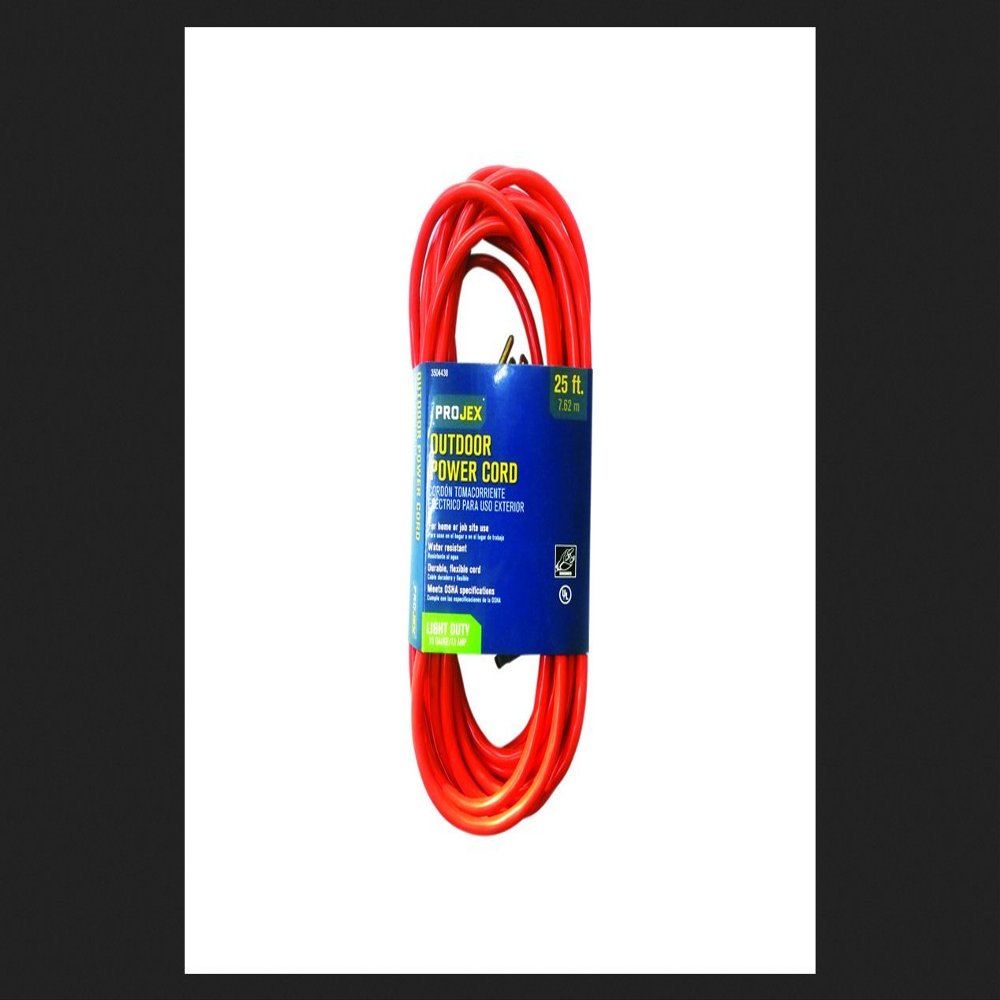 Projex Indoor and Outdoor Extension Cord, 16/3 SJTW, 25 ft, Orange