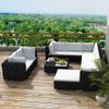 vidaXL 10-Piece Patio Lounge Set with Cushions, Black Poly Rattan view 2
