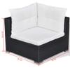 vidaXL 10-Piece Patio Lounge Set with Cushions, Black Poly Rattan view 3