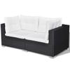 vidaXL 10-Piece Patio Lounge Set with Cushions, Black Poly Rattan view 4