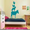 CLICKANDPRINT Wall Sticker The Town Musicians of Bremen, 100 x 67.9 cm, Turquoise Blue view 2
