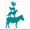 CLICKANDPRINT Wall Sticker The Town Musicians of Bremen, 100 x 67.9 cm, Turquoise Blue view 3