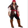 KULTFAKTOR GmbH Sultry Pirate Buccaneer Costume, Plus Size, Brown/White/Red, L view 1