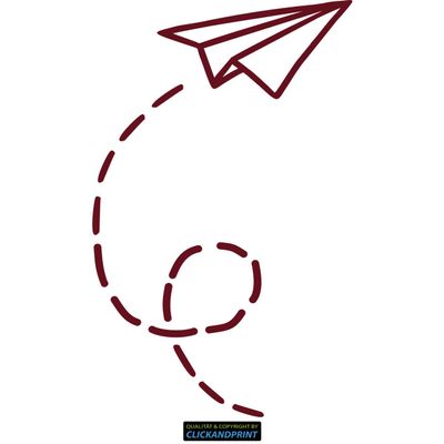 CLICKANDPRINT Paper Airplane Sticker, 160 × 93.7 cm, Purple Red